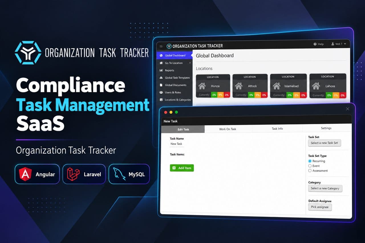 Organization Task Tracker project screen 1